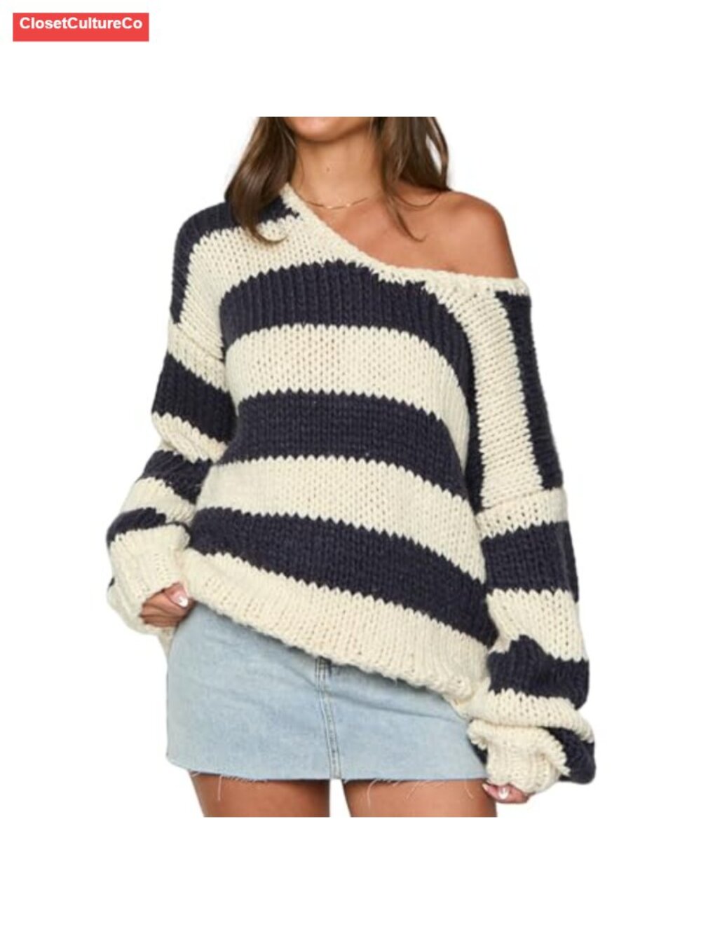 100% Viscose Chunky Knit Boat Neck Pullover Sweater Oversized Fall Jumper